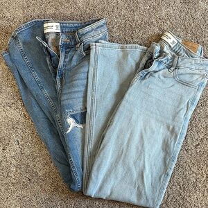 Girls Abercrombie and Fitch 13/14 long Blue Jeans 2 pair